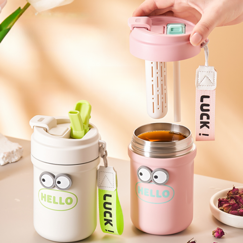 500ml Vacuum Flask Coffee Mug, Stainless Steel Kettle With Straw, Handy Waters Bottle For Gym And Office 500ml Vacuum Flask Coffee Mug, Stainless Steel Kettle With Straw, Handy Waters Bottle For Gym And Office